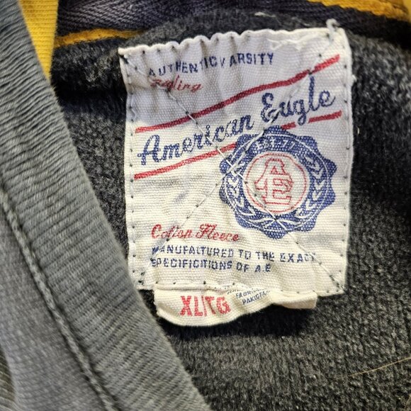Vintage American Eagle Outfitters Pullover Logo Hoodie Gray Embroidered Mens XL - Picture 7 of 12